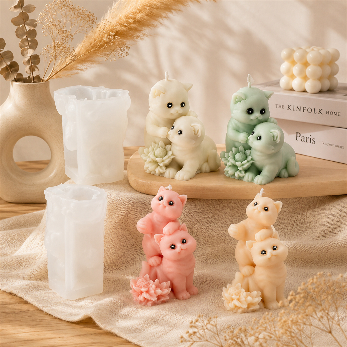 Candle Making Video - 3D Cute Cat Silicone Candle Mold