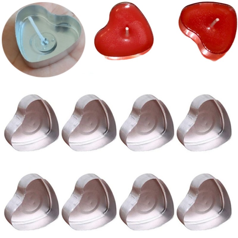 100 Sets Heart shaped Empty Al - مراجعة Candle Making Video وسعره
