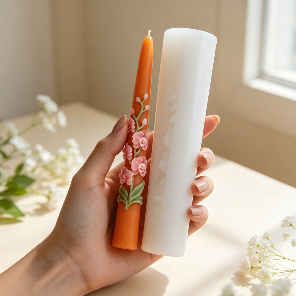 Long Pole Flower Taper Candle  - مراجعة Candle Making Video وسعره