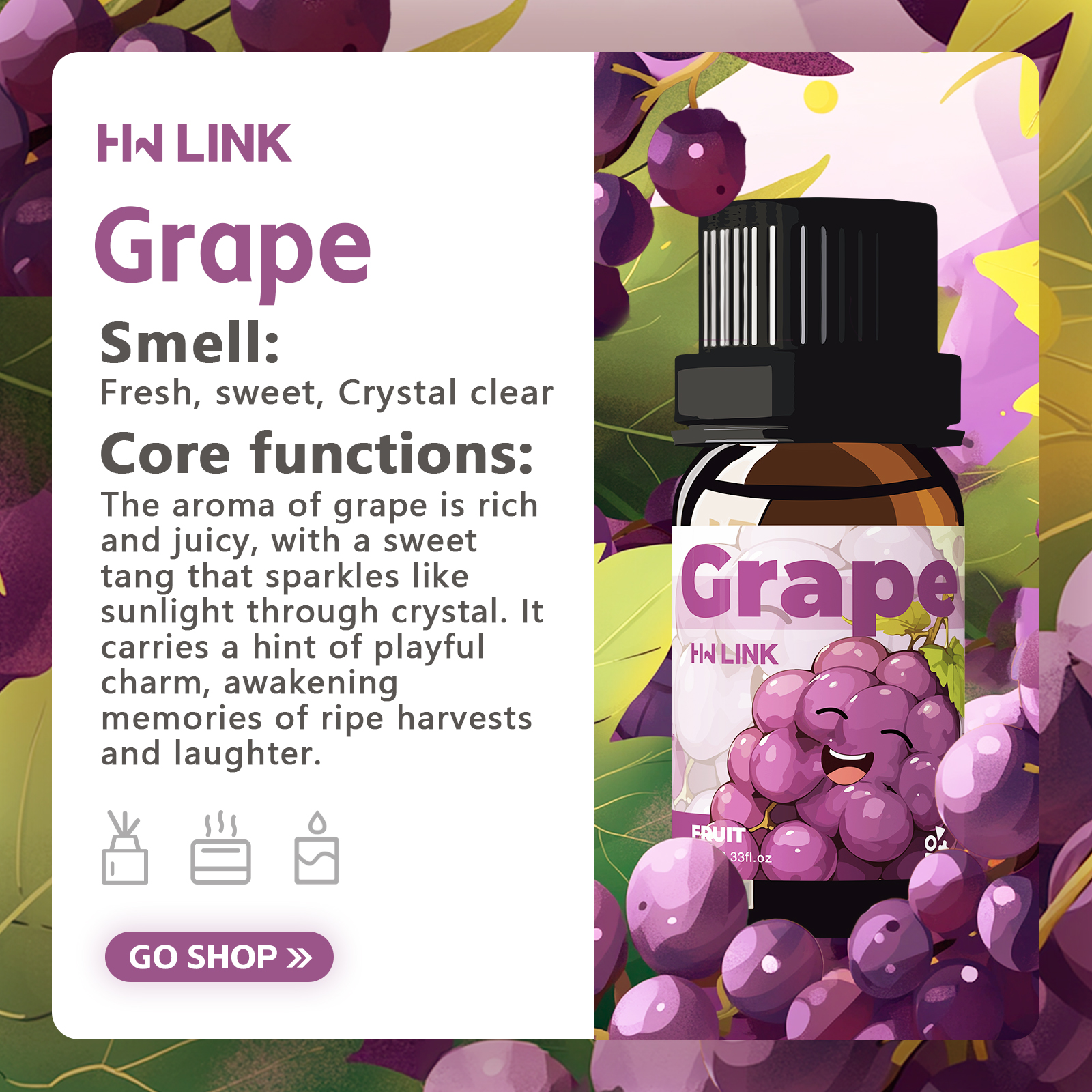 Grape Essential Oil 10ml  Grap - مراجعة Candle Making Essential Oil وسعره