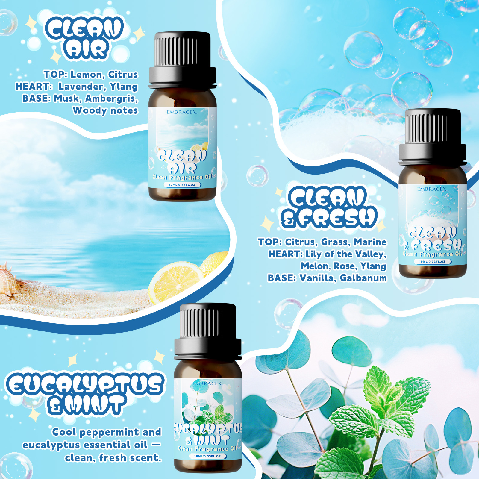 10ml Clean Air Essential Oil L - مراجعة Candle Making Essential Oil وسعره