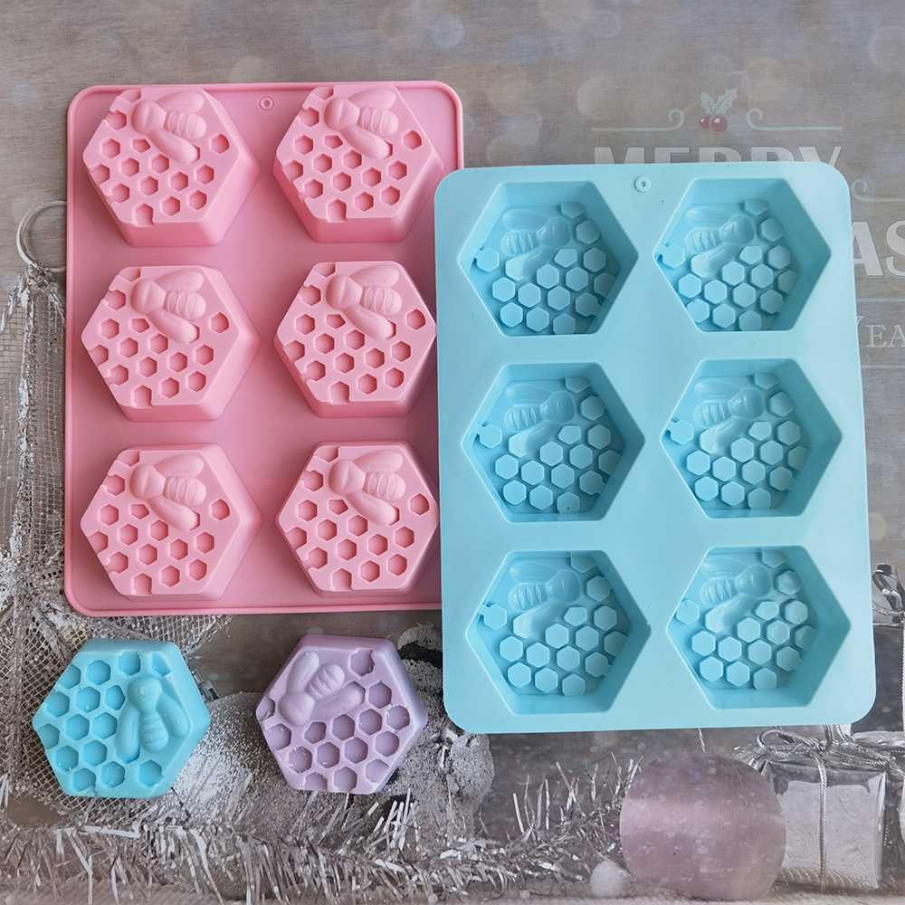 Silicone Hexagonal Bee Soap Mo - مراجعة Candle Making Video وسعره