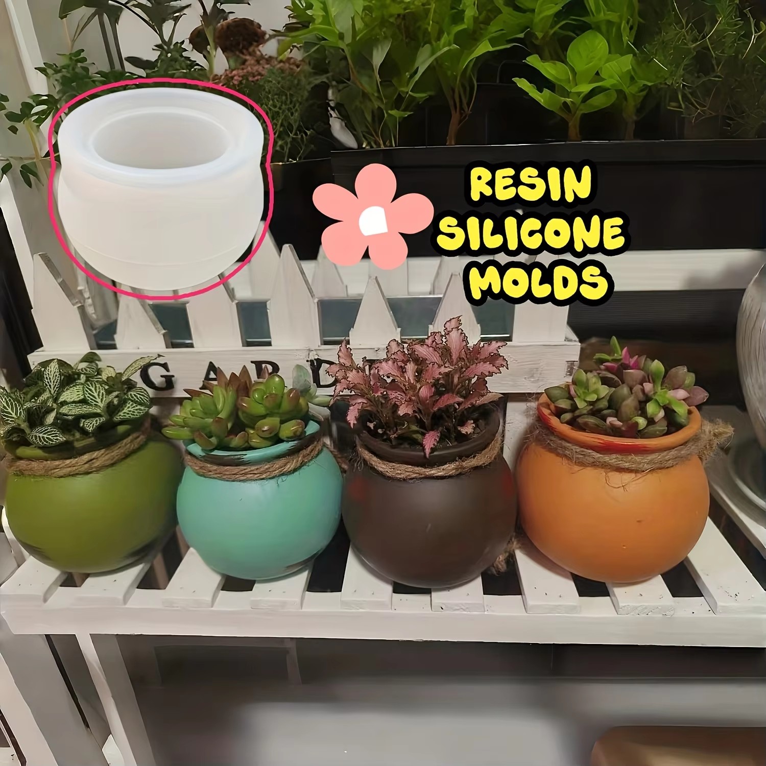 Silicone Flower Pot Molds, Res - مراجعة Candle Making Jug وسعره