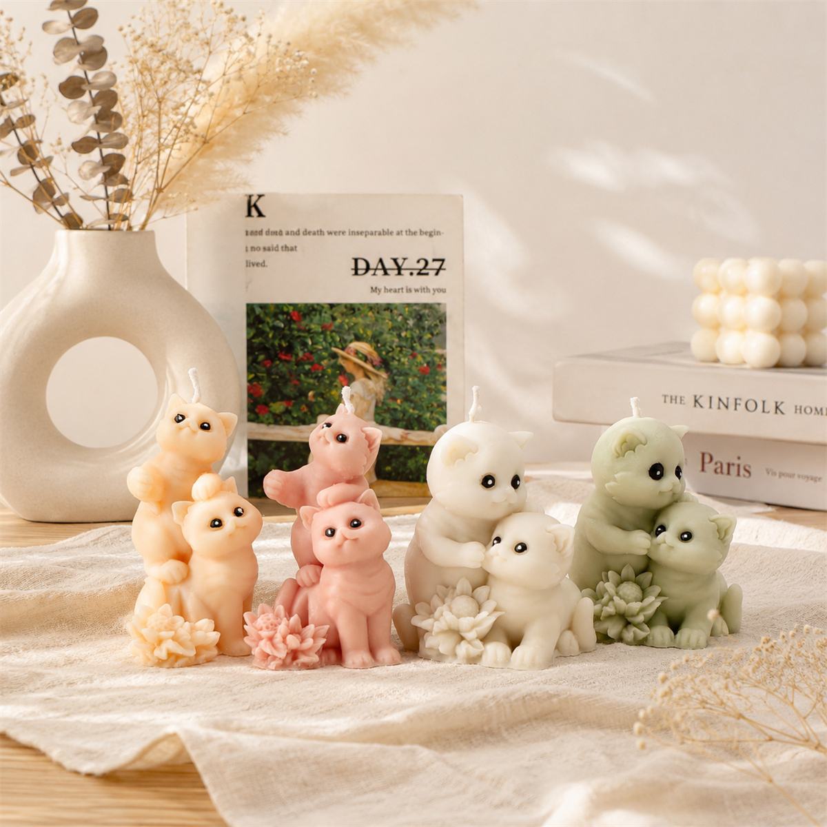 3D Cute Cat Silicone Candle Mo - مراجعة Candle Making Video وسعره