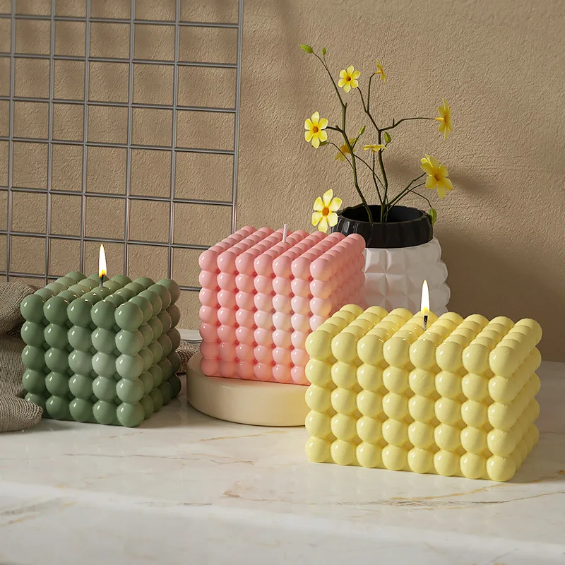 Large Bubble Cube Candles Sili - مراجعة Candle Making Gel Wax وسعره