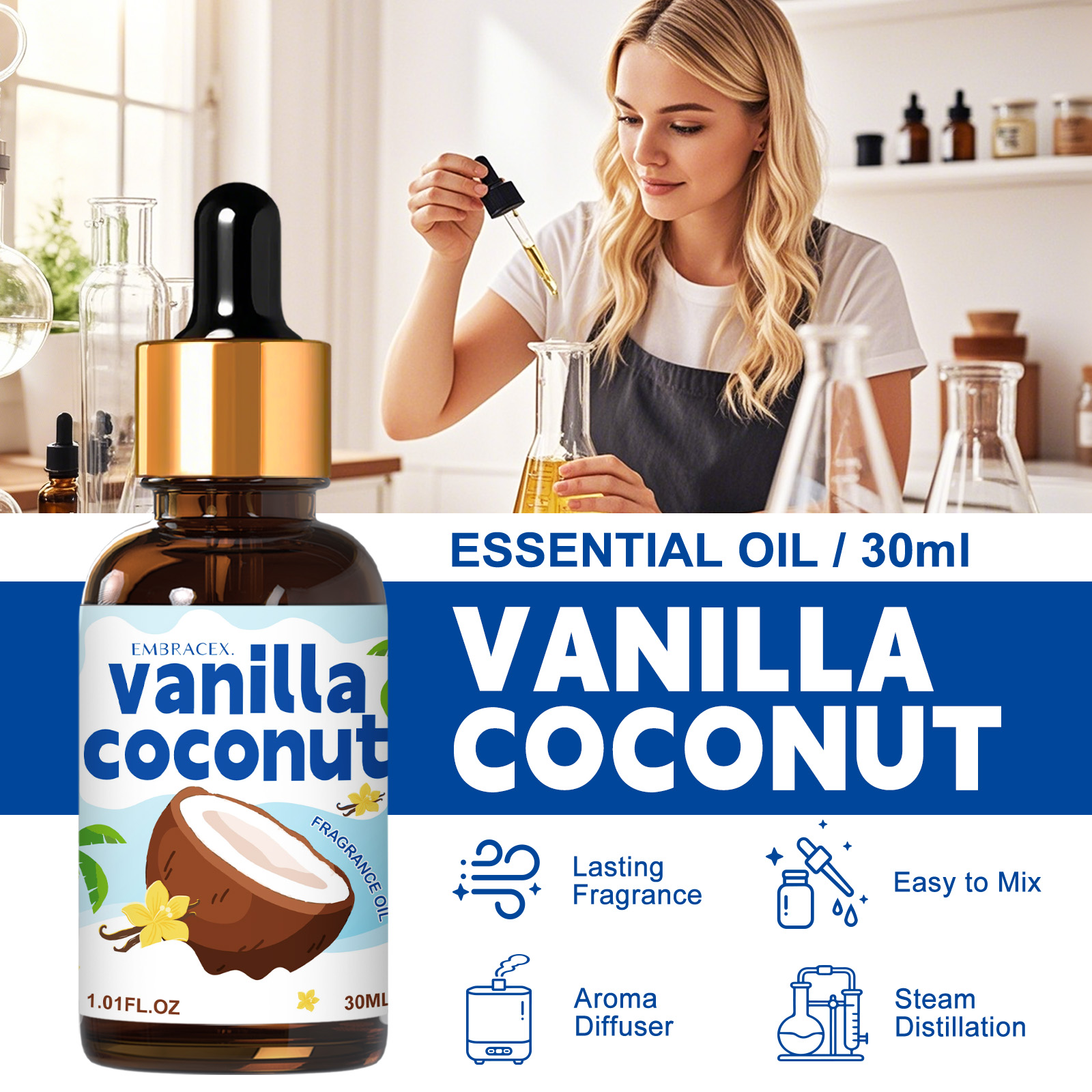 30ml Vanilla Coconut Essential - مراجعة Candle Making Essential Oil وسعره