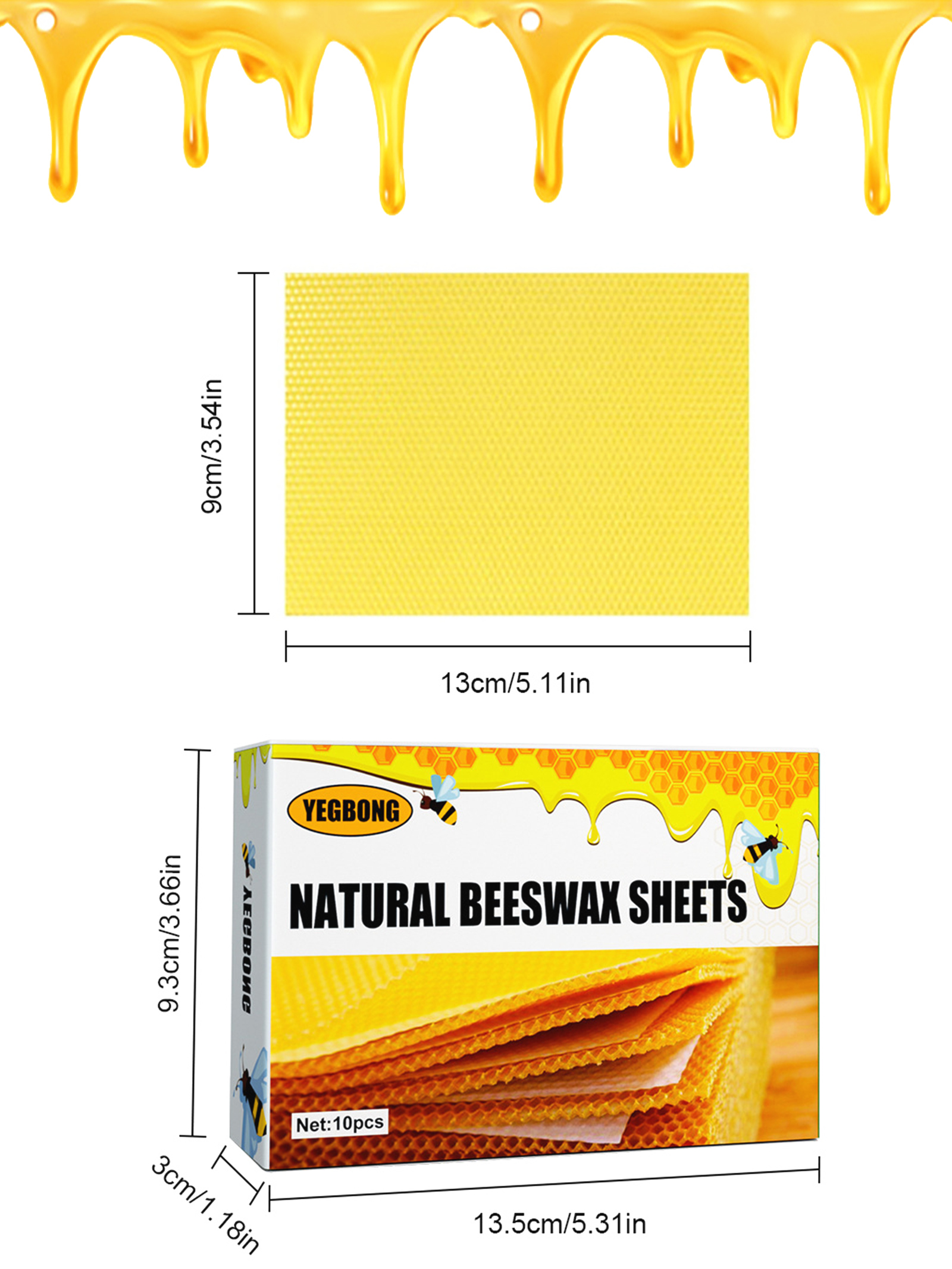 10Pcs Natural Honeycomb Bee Wa - مراجعة Candle Making Video وسعره