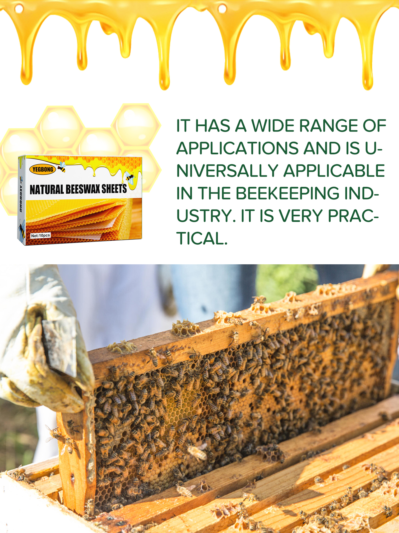 10Pcs Natural Honeycomb Bee Wa - مراجعة Candle Making Video وسعره