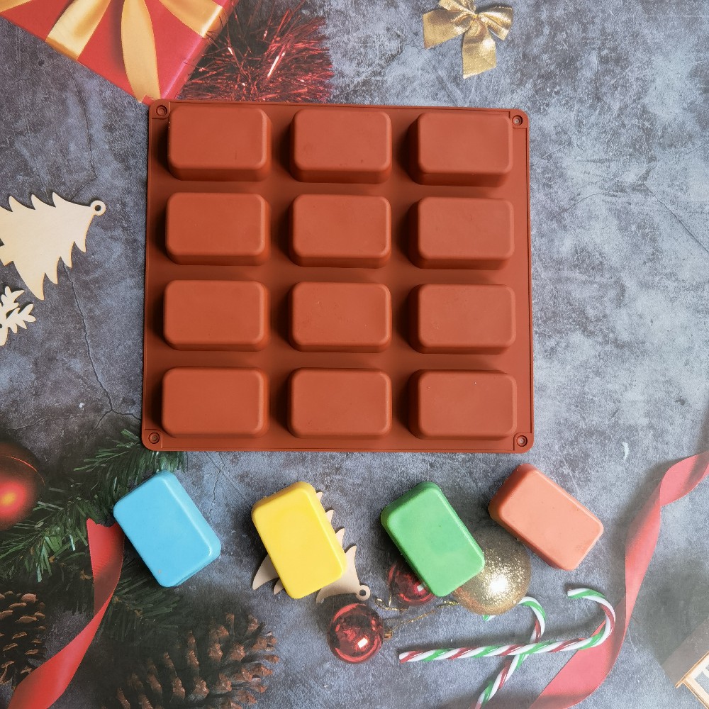 12 Cavity Square Silicone Soap - مراجعة Candle Making Video وسعره