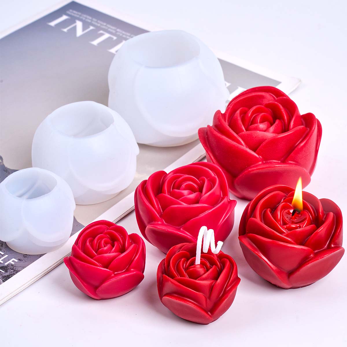 3D Flower Shape Silicone Candl - مراجعة Candle Making Gel Wax وسعره