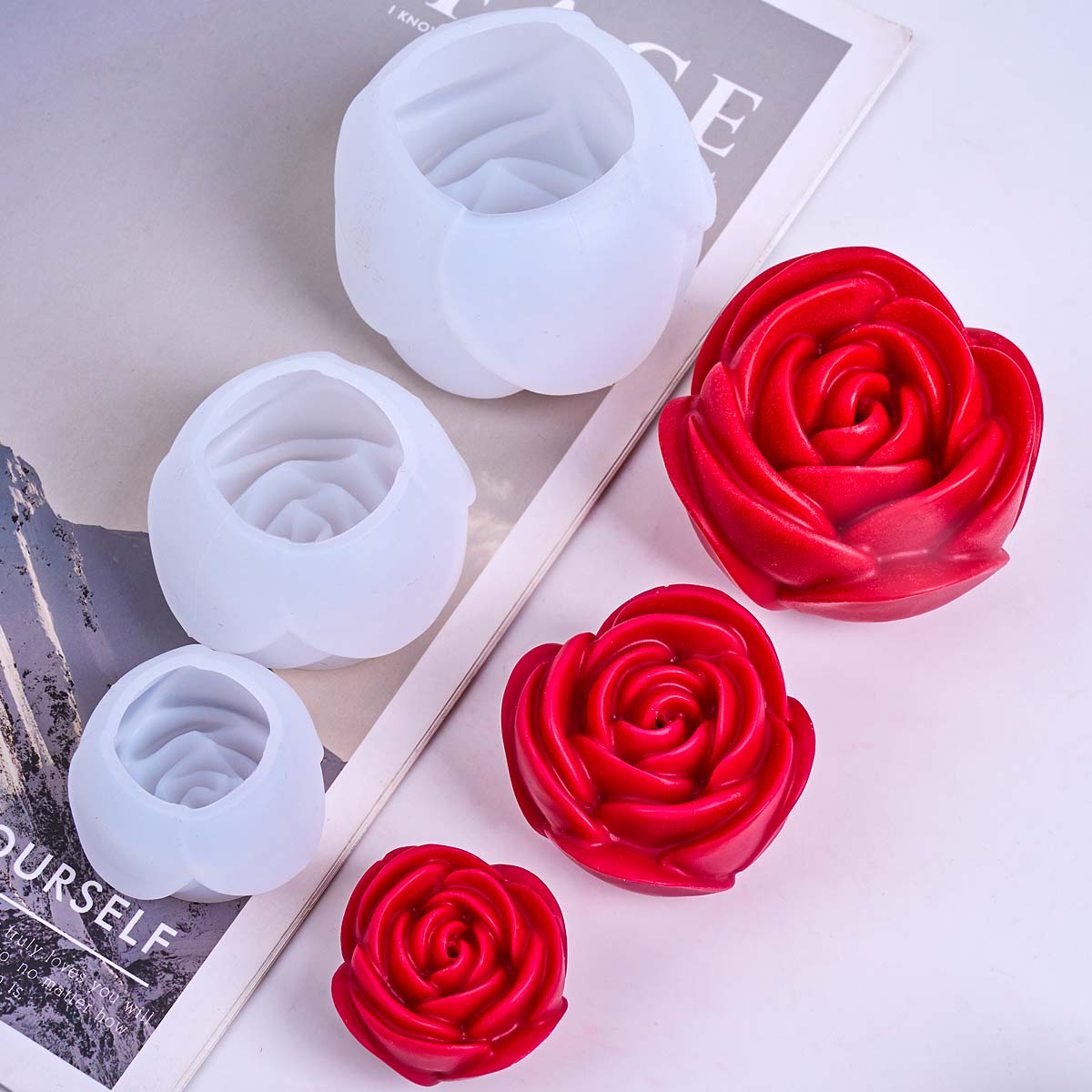 3D Flower Shape Silicone Candl - مراجعة Candle Making Gel Wax وسعره