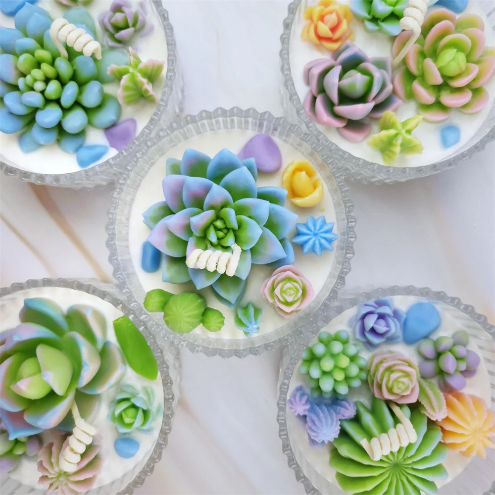 6pcs Succulent Silicone Candle - مراجعة Candle Making Video وسعره