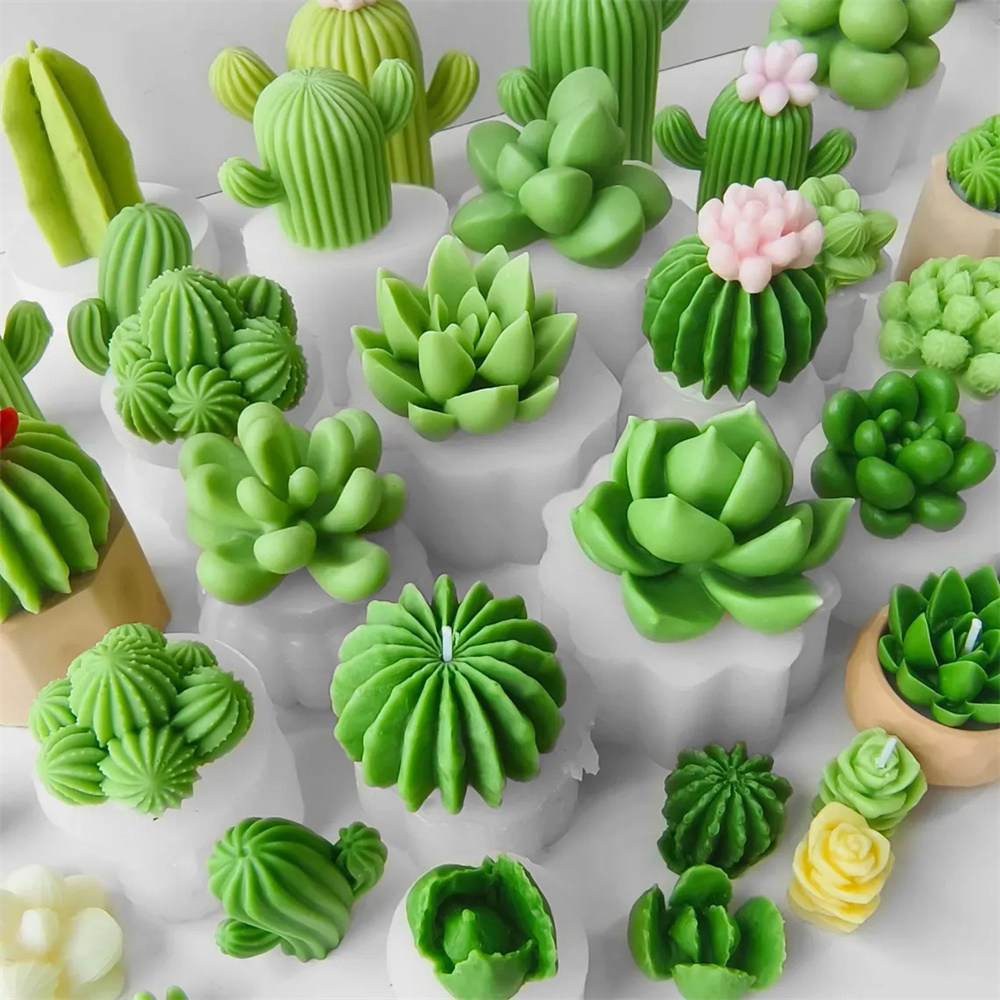 6pcs Succulent Silicone Candle - مراجعة Candle Making Video وسعره