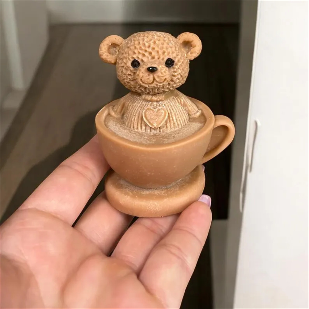 Teddy Bear in Cup Silicone Mol - مراجعة Candle Making Gel Wax وسعره