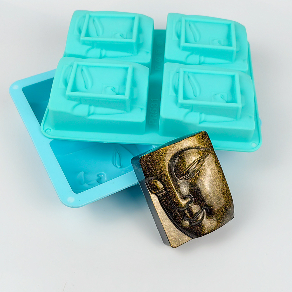 4 Holes Buddha Portrait Soap M - مراجعة Candle Making Video وسعره